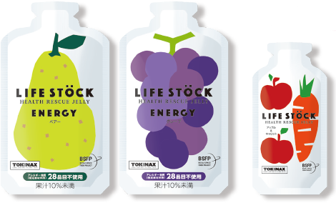 足柄防災の取扱商品。LIFE STOCK（非常食ゼリー）エナジータイプ/バランスタイプ